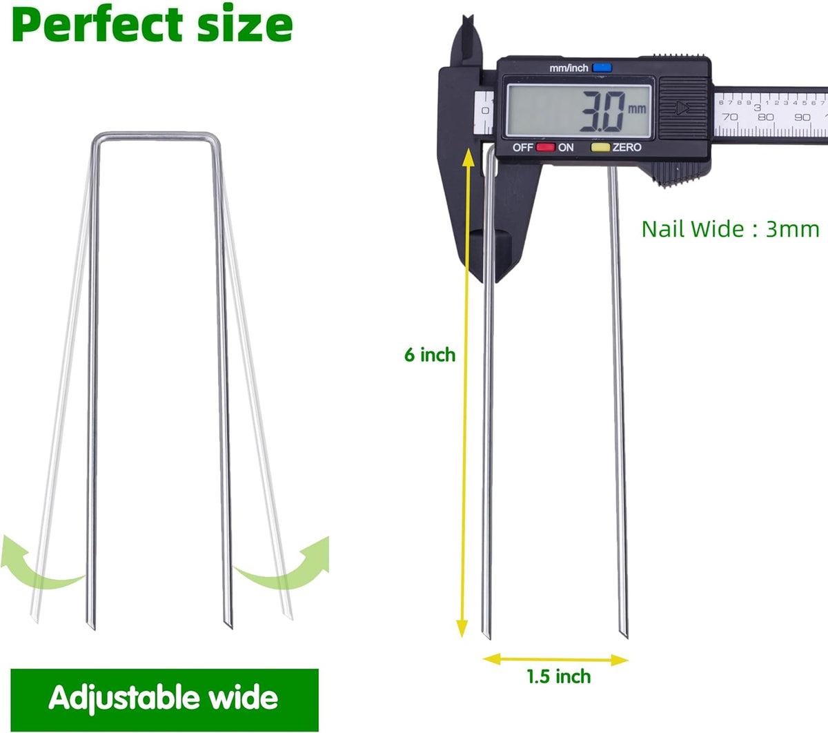 Landscape Staples Galvanized U-Shaped Garden Stakes, 6 Inch 50 Pcs Garden Staples, Yard Stakes