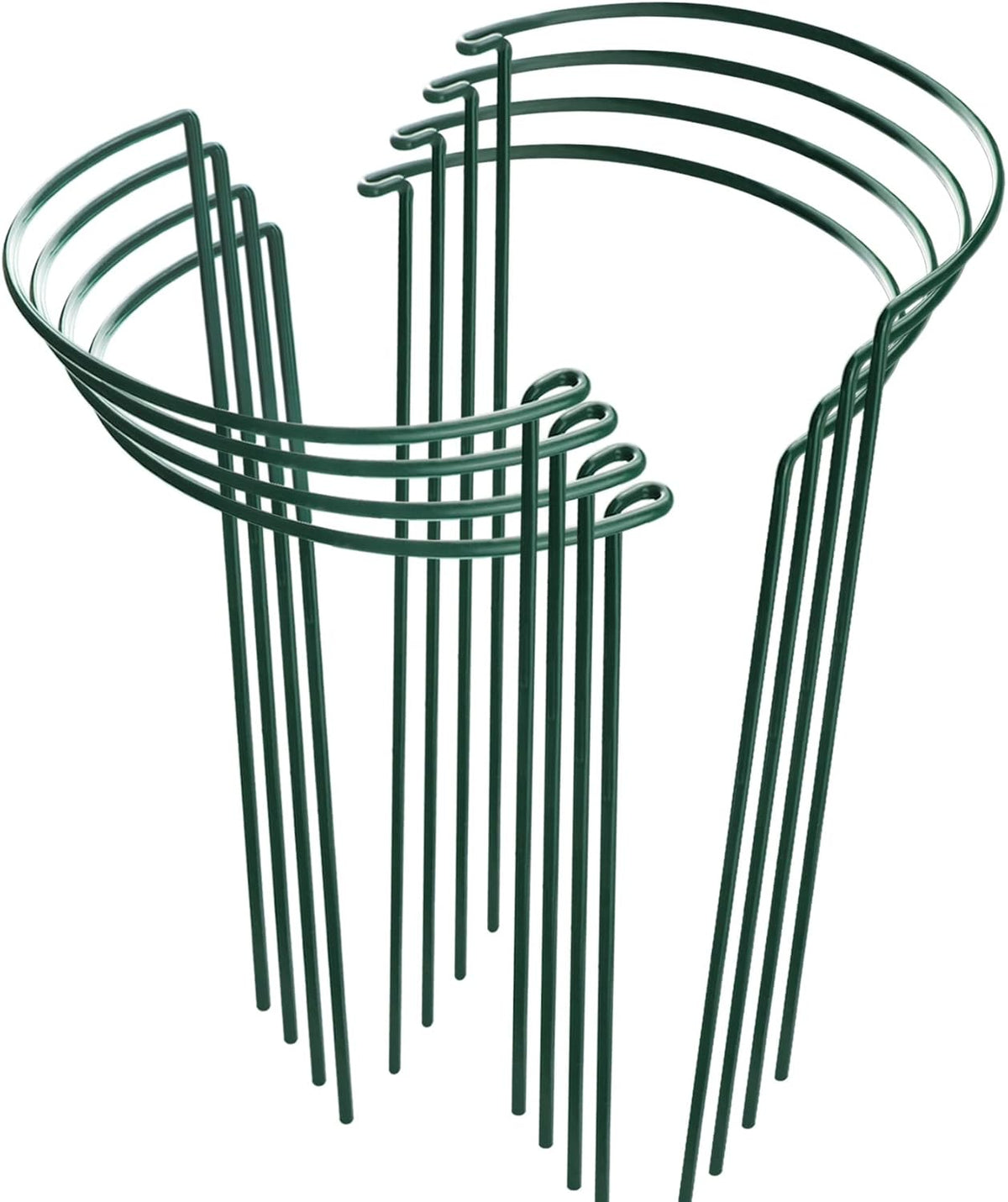 HiGift 8 Pack Plant Support Stakes, Half Round Metal Garden Plant Stake Indoor Peony Cages and