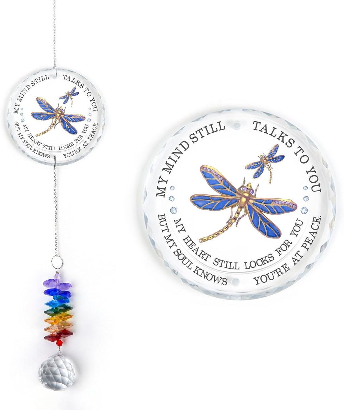 Memorial Suncatcher - Sympathy Gift for Loss of Loved One - Crystal Rainbow Maker - Bereavement