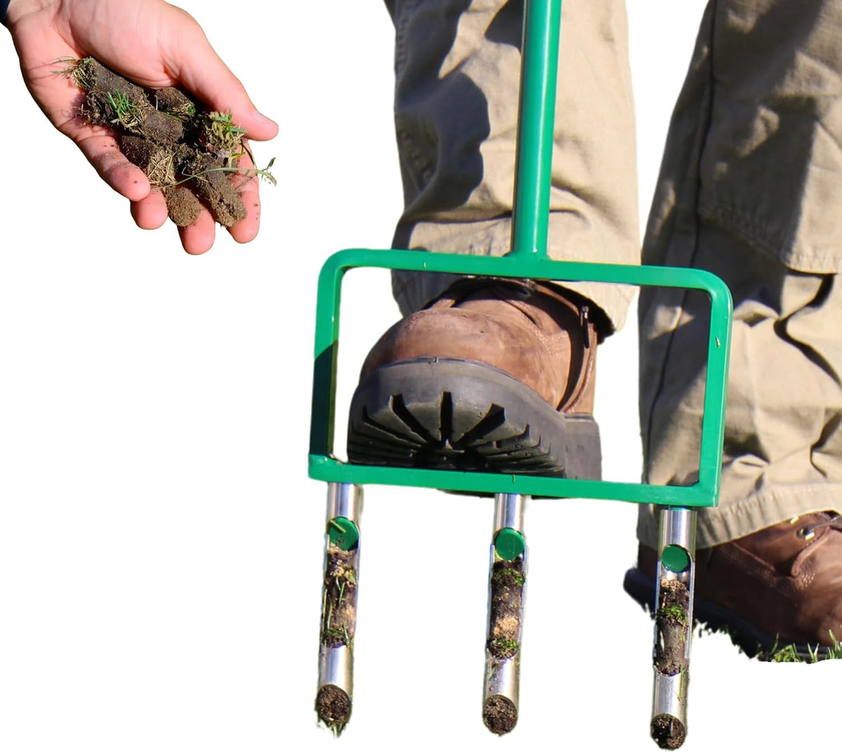 Landzie - The Original Hollow Tine Lawn Aerator Tool - 42 Inch Core Aerator and Grass Aeration Tool