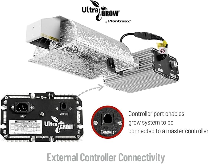 UltraGrow – Classic 1000W DE Double Ended HID Grow Light System with HID Bulb, Dimmable Ballast for