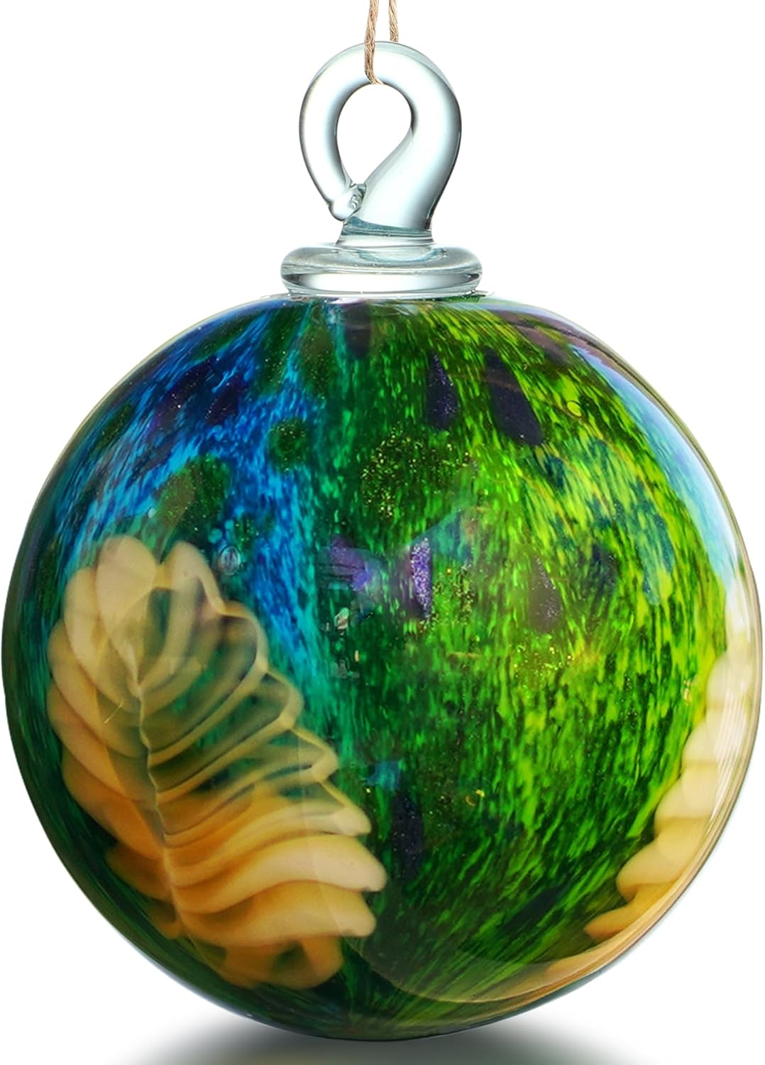 QFkris 4" Hanging Gazing Balls for Gardens Decorative Outdoor Hand-Blown Glass Ornament Friendship