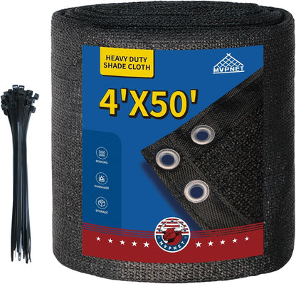 4x50Ft Garden Privacy Fence Screen, 145GSM Heavy Duty 90% Blockage Windbreak Mesh Tarp with