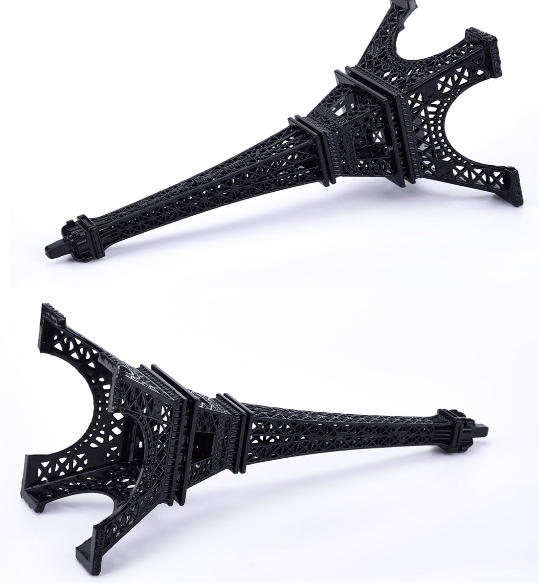 ESHATO Black Metal Eiffel Tower Statue, 10inch Decorative Figurine Replica Stand Holder for Cake