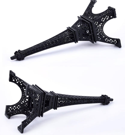 ESHATO Black Metal Eiffel Tower Statue, 7inch Decorative Figurine Replica Stand Holder for Cake