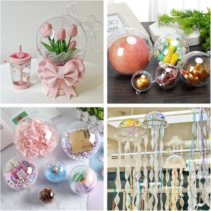 Acrylic Hollow Ball, Clear Plastic Fillable Ornaments Ball, DIY Clear Plastic Balls for New Years