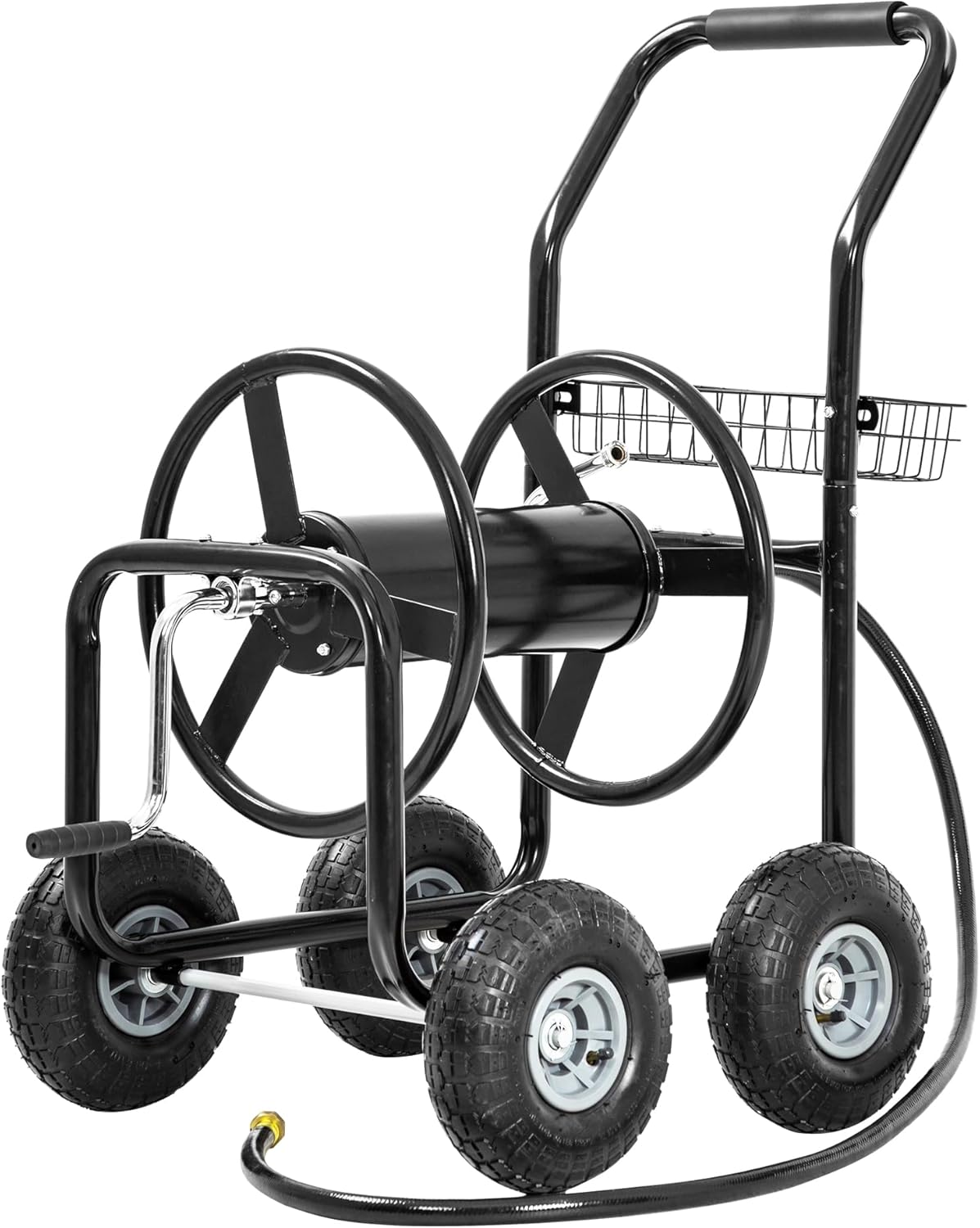Hose Reel Hold Up To 300 Ft Heavy Duty Garden Hose Reel Sturdy Water Hose Reel Cart with 4 Wheels