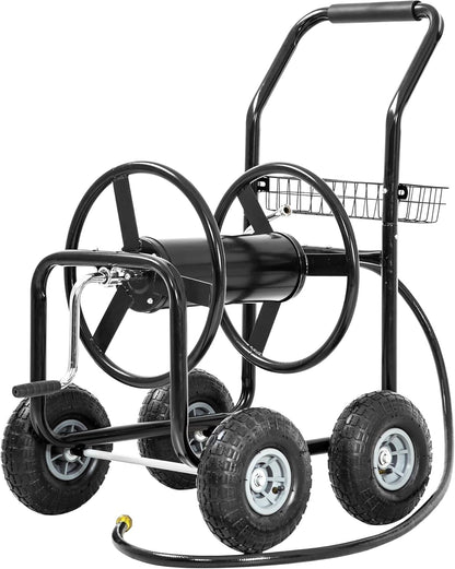 Hose Reel Hold Up To 300 Ft Heavy Duty Garden Hose Reel Sturdy Water Hose Reel Cart with 4 Wheels