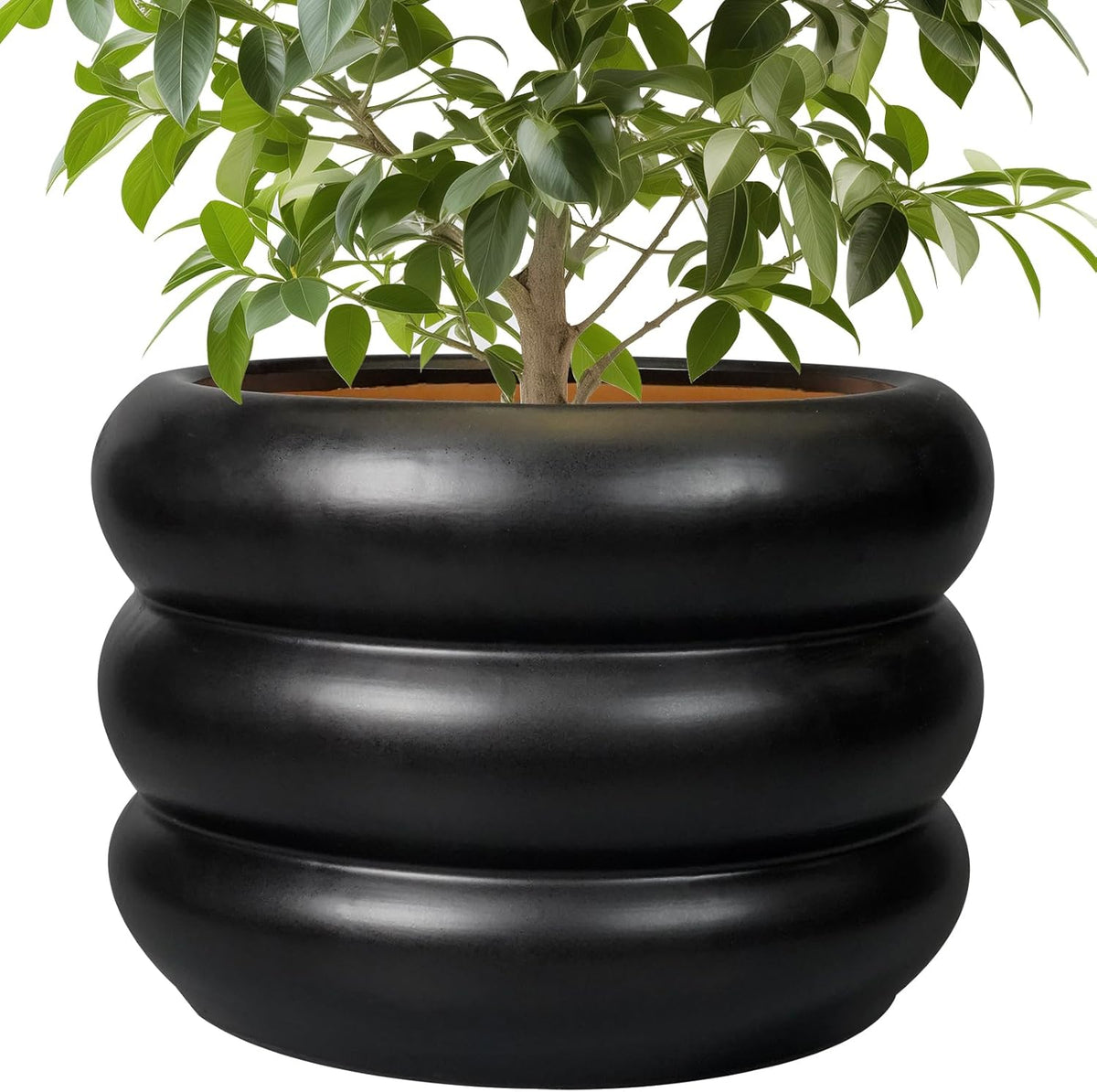 SQOWL 10 Inch Pot for Plants - Ceramic Planter for Indoor Plants Large Plant Pot with Drainage Hole