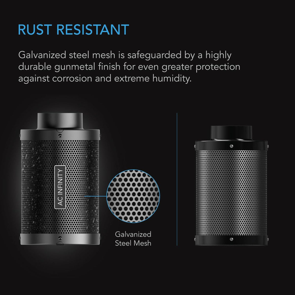 AC Infinity Air Carbon Filter 10" with Premium Australian Virgin Charcoal, for Inline Duct Fan
