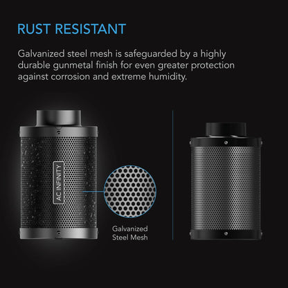 AC Infinity Air Carbon Filter 10" with Premium Australian Virgin Charcoal, for Inline Duct Fan