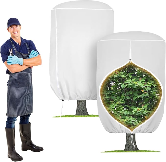 2 Pack Rounded Top Plant Covers Freeze Protection for Winter, Plant Covers for Winter, 40" X 47"