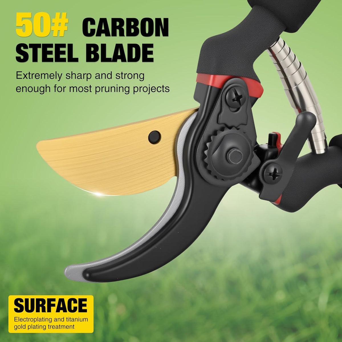 Yesker Pruning Shears for Gardening 8" Professional Bypass Garden Scissors Yard Clippers with Sharp