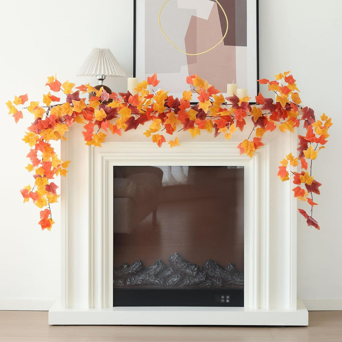 mizii 5 Packs 360" Artificial Vines Fall Ivy Garland Fake Vine Realistic Silk Leaves Faux Hanging