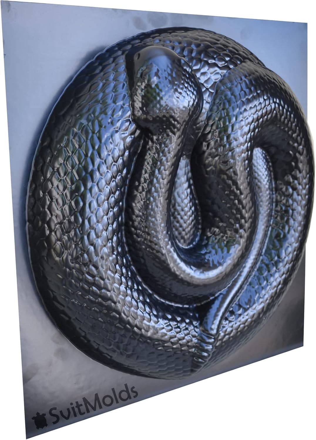 SvitMods Mold Snake DIY Statue for Garden Black ABC Plastic Concrete Cement Mould Rattlesnake