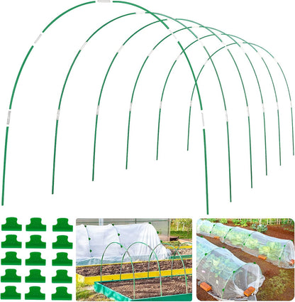Greenhouse Hoops Grow Tunnel 6 Sets of 8FT Long Garden Hoops, Rust-Free Fiberglass Garden Hoops