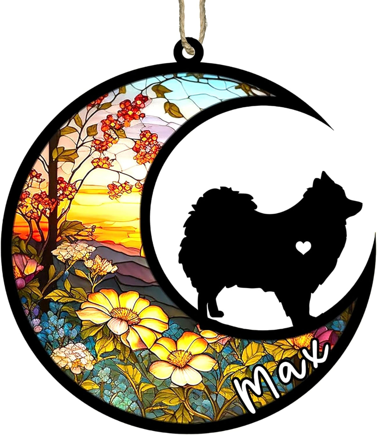 Personalized Dog Memorial, Custom Name Pomeranian Dog Christmas Ornament with Name, Custom Breeds