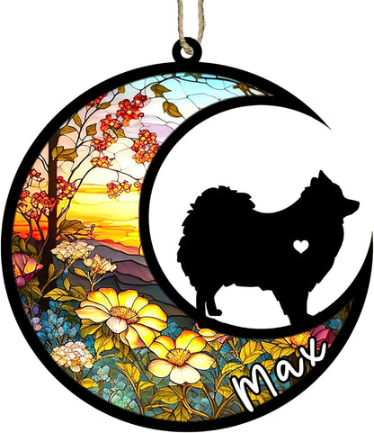 Personalized Dog Memorial, Custom Name Pomeranian Dog Christmas Ornament with Name, Custom Breeds