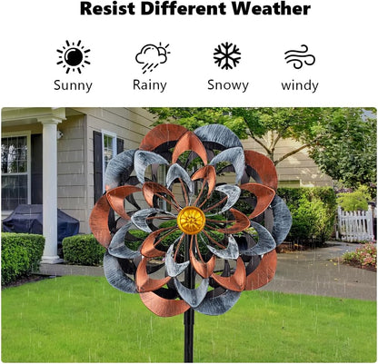VEWOGARDEN 360° Outdoor Metal Wind Spinners Kinetic Wind Sculptures & Spinners for Yard Garden Lawn