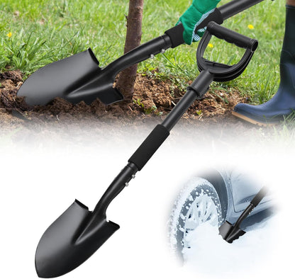 31" Compact Garden Shovel with D-Grip Handle - Rust-Proof Lightweight Metal Tool for Raised Beds
