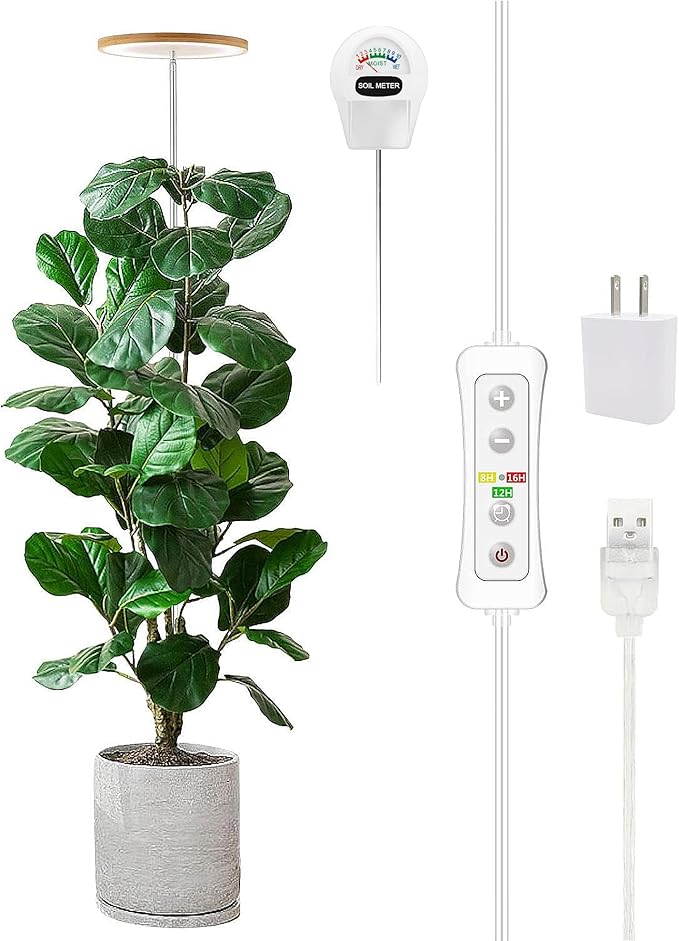 Plant Grow Light,yadoker LED Growing Light Full Spectrum for Indoor Plants, Paired with a Soil