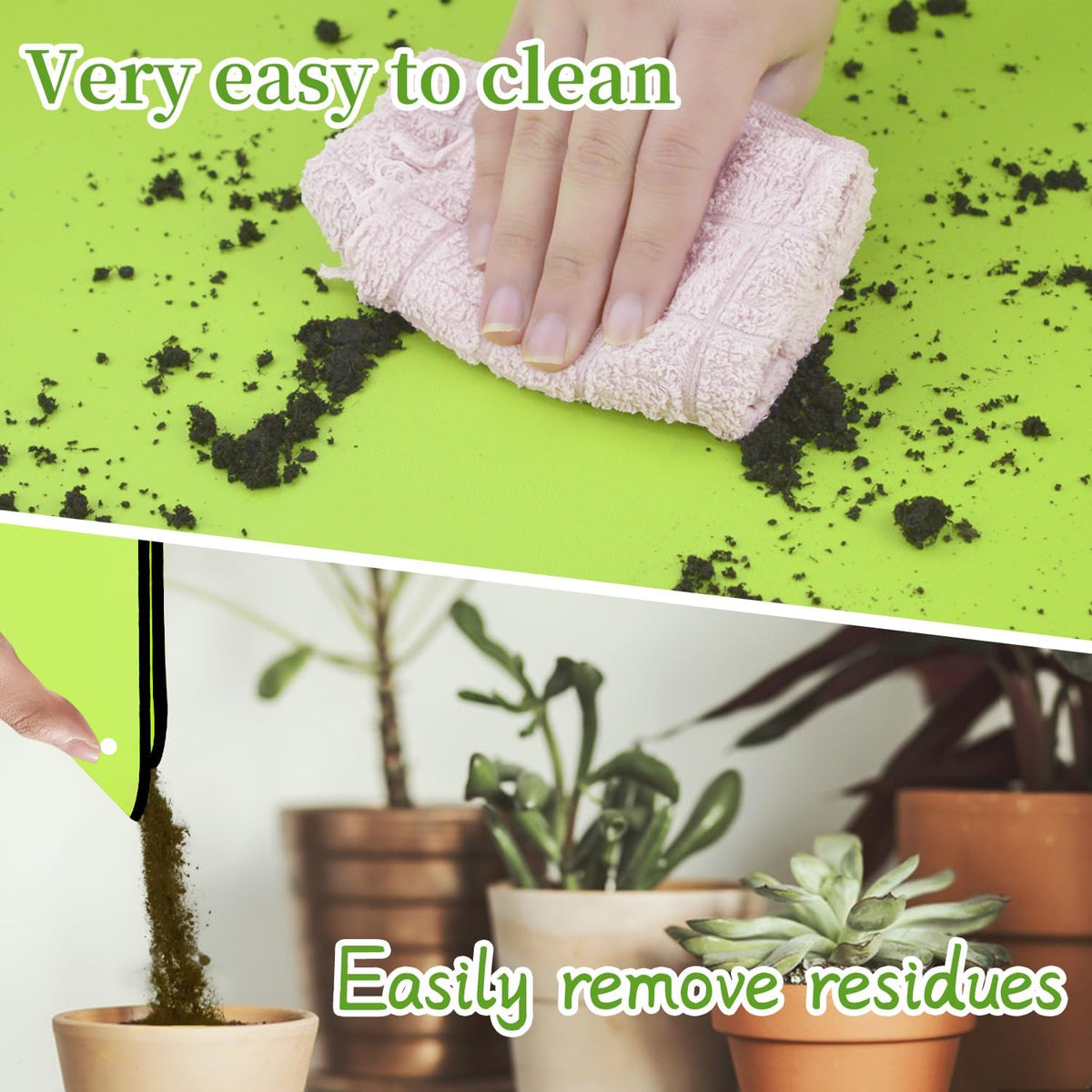 SupKing Repotting Mat 29.5"x 29.5" for Indoor Plant Transplanting Green Large Garden Mat Gift for