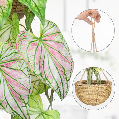 Large Fake Hanging Plants in Pot for Indoor & Outdoor, Long Artificial Hanging Pothos Plants Green