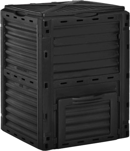 Compost Bin Outdoor 80 Gallon Garden Composter, with 48 Vents and Sliding Doors, Lightweight