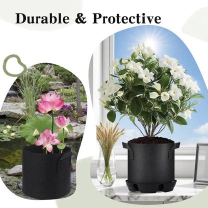 4Pcs Self Watering Pot Base with 1 Plant Grow Bag, Self Watering Pots for Indoor Plants, Plant