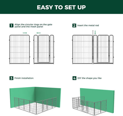 FXW Garden Fence Outdoor for The Yard – 40in(H) x 72.9ft(L) Heavy Duty Metal Animal Barrier for Dog