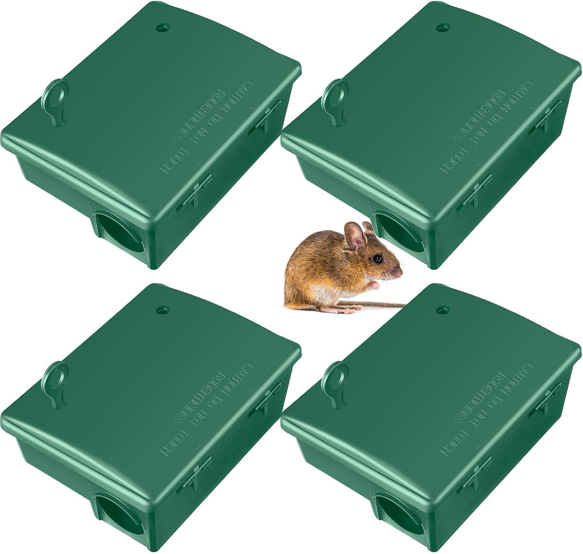4 Pack Rat Bait Stations Large Rodent Bait Station with Key Reusable Mouse Bait Stations Mice Bait