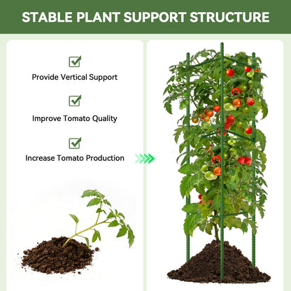 Halatool 6 Pack Tomato Cages for Garden, Up to 63 inch(5.2FT)