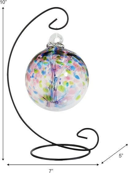Dale Tiffany AC25004-D4 Rainbow Tree of Life Hand Blown Art Glass Ornament Witch Globe Gazing Ball