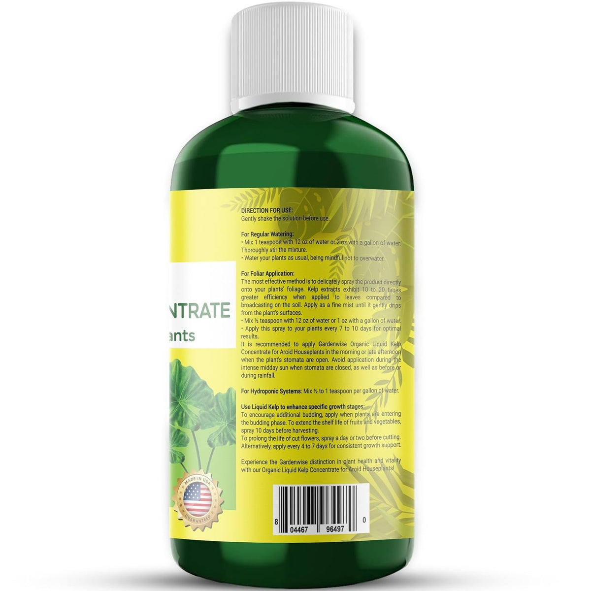 Organic Premium Seaweed Fertilizer - Liquid Kelp Plant Food for Aroid Houseplants: Monstera