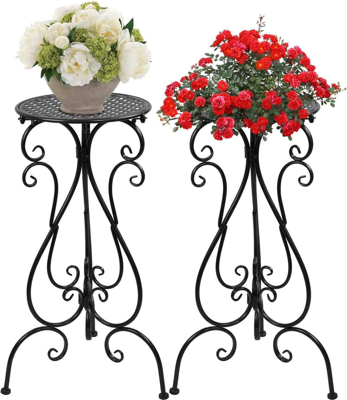 Metal Plant Stands Indoor Outdoor, Heavy Duty Flower Pot stand 22.5 inch Tall, Planter Pedestal