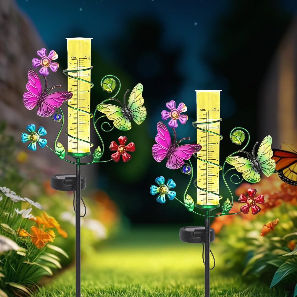 YHSOLAR Butterfly Rain Gauge with 6 Inch Plastic Tube