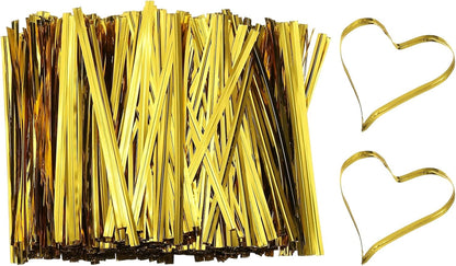 PATIKIL Bag Twist Ties 4 Inch, 800 Pcs Metallic Bread Ties for Treat Plastic Bags Gift Wrapping