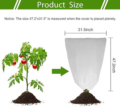 8 Pack Plant Covers Freeze Protection for Winter, 47.2"×31.5" Frost Cloths for Outdoor Plants Cold