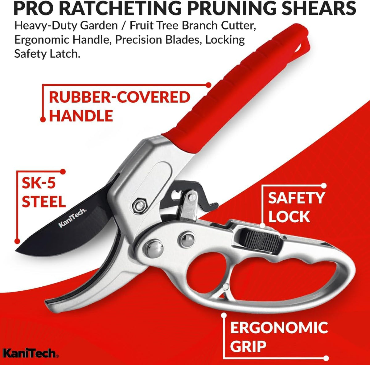 Pruning Shears for Gardening with Gloves - Heavy Duty Garden Shears, Aluminum Hand Pruners with TPR