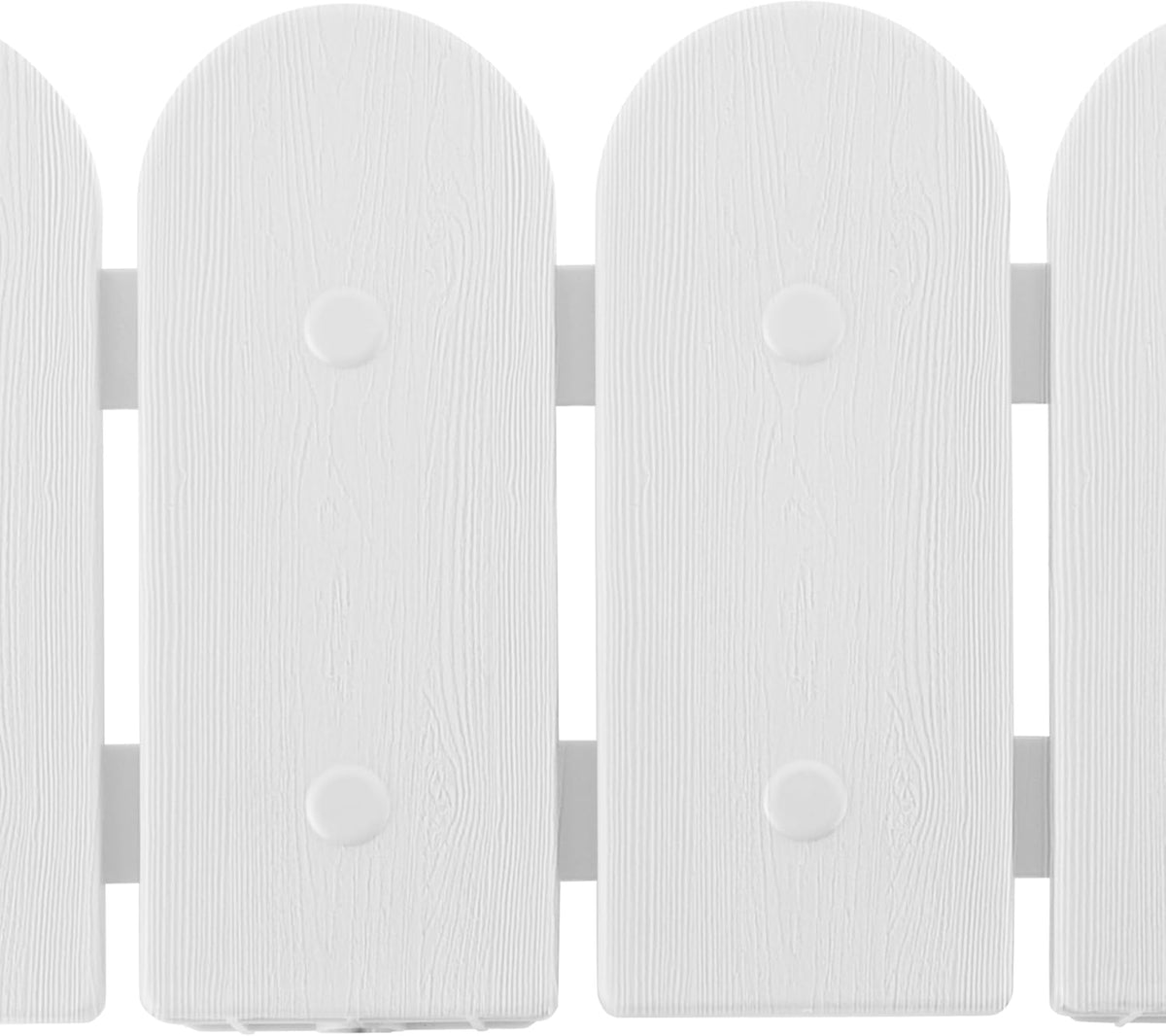 Evelyne Garden Border Edging: Wooden Fence Design - 8pcs White Yard Landscaping Fence Liner Lawn