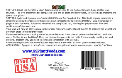 Soft Soil by GS Plant Foods- Liquid Aerator and Lawn Treatment(1 Quart) - Liquid Aerator for Any