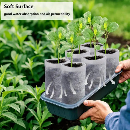 Plant Nursery Grow Bags, Non-Woven Fabric Seedling Starter Pots for Vegetable, Flower, Fruit