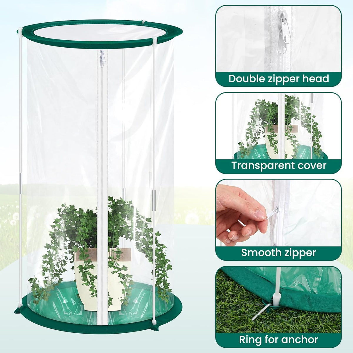 Nuanchu 1 Piece Mini Greenhouse 19.7 x 10.2 Inch Portable Plant Flowers Mini Cover PVC Clear