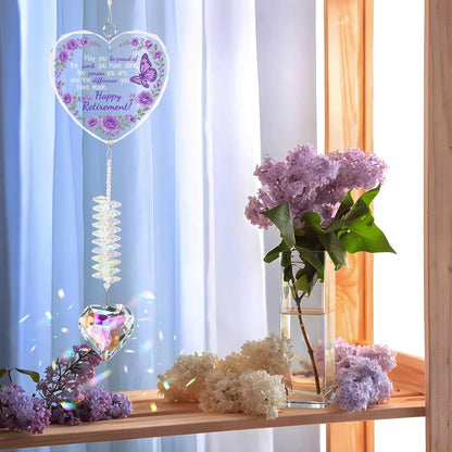 Crystal Suncatcher Retirement Gift for Women, Happy Retirement Gifts for Teacher Nurse Coworker
