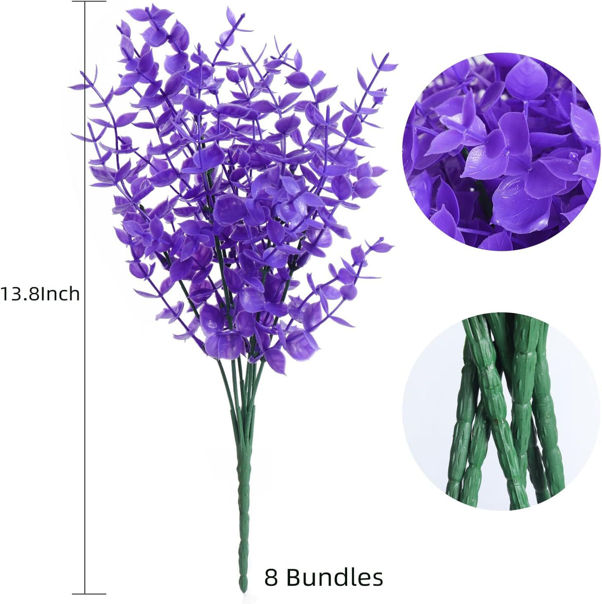 RECUTMS Artificial Plants Outdoor Artificial Ferns for Outdoors Purple Plants Outside Plastic