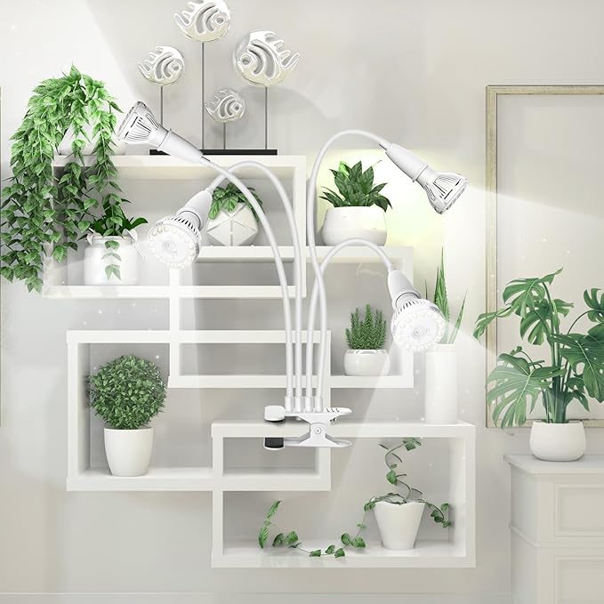 SANSI LED Grow Lights for Indoor Plants, 600W Full Spectrum Clip-on Gooseneck Grow Light with