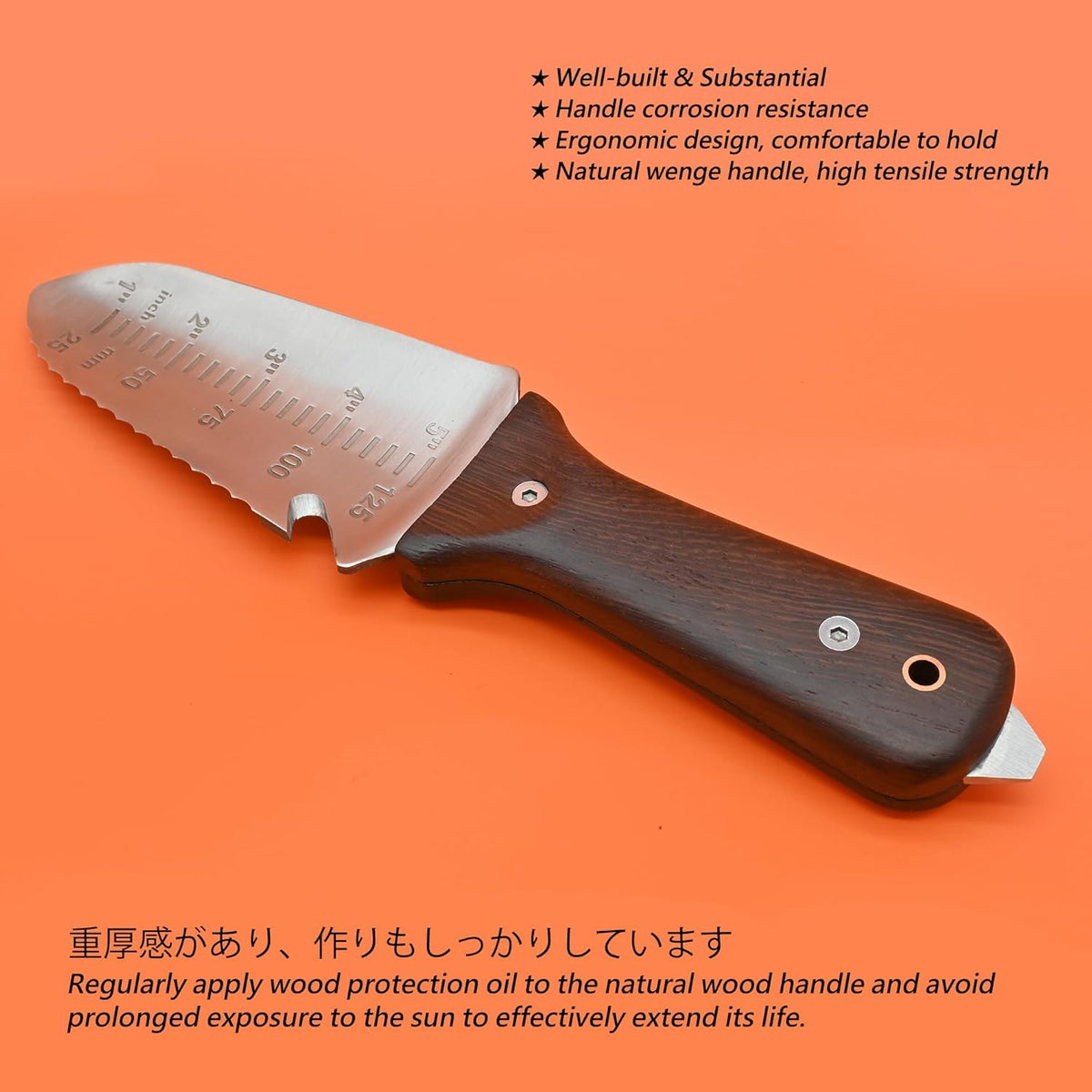 TONMA Hori Hori Garden Knife [Made in Japan] Heavy Duty Stainless Steel Japanese Hori Knife with