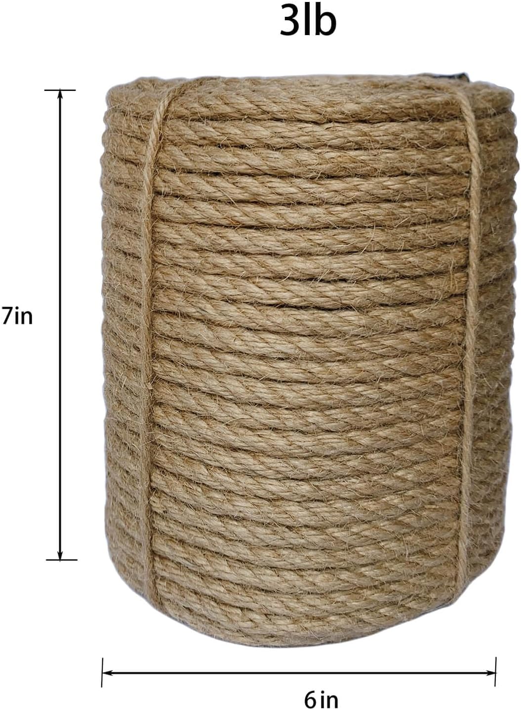 8mm Jute Rope, 164 Feet Braided Heavy Duty Twine, Thick Jute Twine Rope for Cat Scratch Post