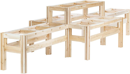 Greenes Fence Two-Tiers Fifteen Bucket Elevated Cedar Wood Garden Frame, 125 in. x 43 in. x 30 in.