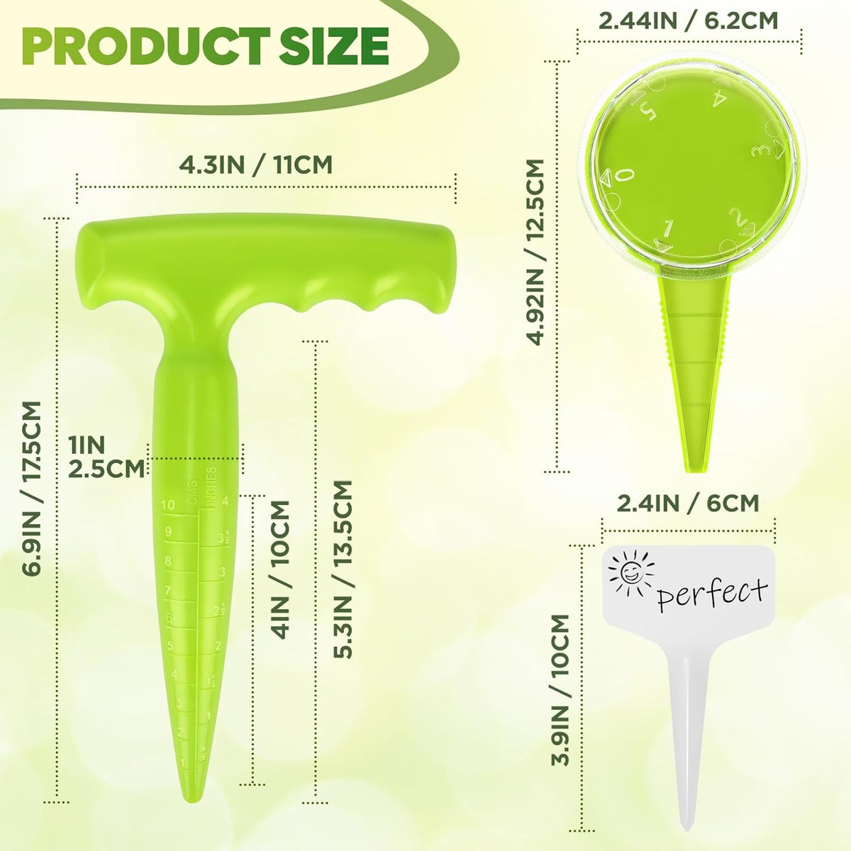 Seed Planter Tool, 6.9" Dibber Garden Tool, Plastic Dibbler Tools for Planting, Seed Dispenser